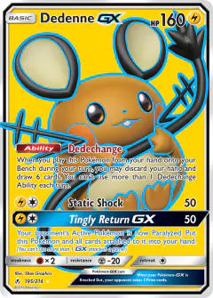 Dedenne-GX Rare Ultra card from Unbroken Bonds