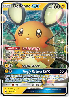 Dedenne-GX Rare Holo GX card from Unbroken Bonds