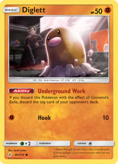 Diglett Common card from Unbroken Bonds