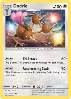 Dodrio Uncommon card from Unbroken Bonds