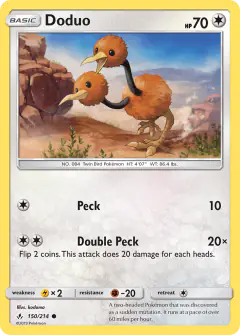 Doduo Common card from Unbroken Bonds