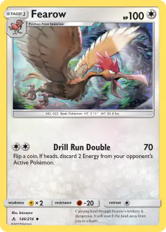 Fearow Uncommon card from Unbroken Bonds
