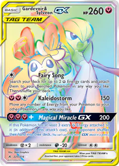 Gardevoir & Sylveon-GX Rare Rainbow card from Unbroken Bonds
