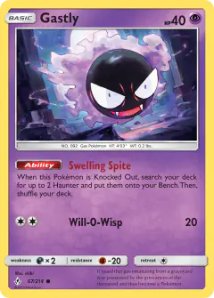 Gastly Common card from Unbroken Bonds