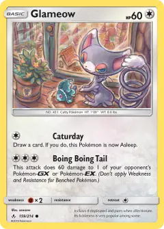 Glameow Common card from Unbroken Bonds