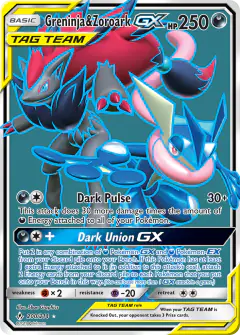 Greninja & Zoroark-GX Rare Ultra card from Unbroken Bonds