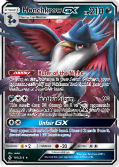 Honchkrow-GX Rare Holo GX card from Unbroken Bonds