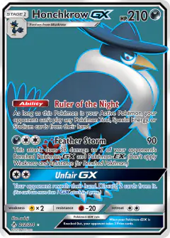 Honchkrow-GX Rare Ultra card from Unbroken Bonds