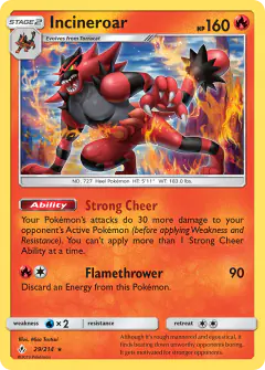Incineroar Rare card from Unbroken Bonds