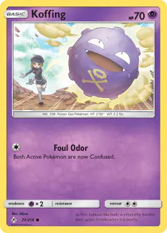 Koffing Common card from Unbroken Bonds