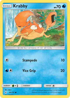 Krabby Common card from Unbroken Bonds