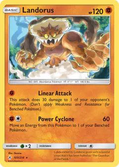 Landorus Rare Holo card from Unbroken Bonds