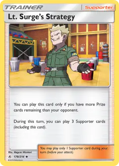 Lt. Surge's Strategy Uncommon card from Unbroken Bonds
