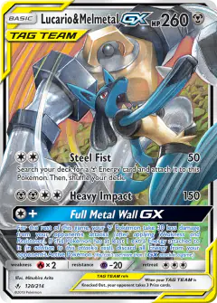 Lucario & Melmetal-GX Rare Holo GX card from Unbroken Bonds