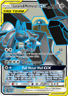 Lucario & Melmetal-GX Rare Ultra card from Unbroken Bonds