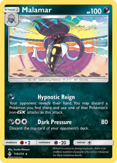 Malamar Rare Holo card from Unbroken Bonds