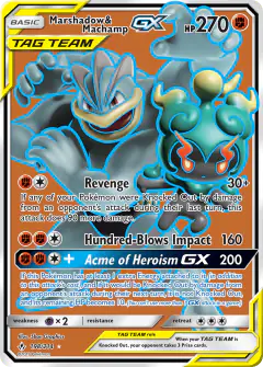 Marshadow & Machamp-GX Rare Ultra card from Unbroken Bonds