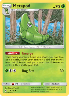 Metapod Uncommon card from Unbroken Bonds