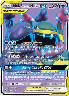 Muk & Alolan Muk-GX Rare Ultra card from Unbroken Bonds