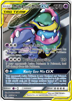 Muk & Alolan Muk-GX Rare Ultra card from Unbroken Bonds