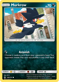 Murkrow Common card from Unbroken Bonds