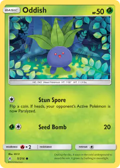 Oddish Common card from Unbroken Bonds