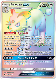 Persian-GX Rare Rainbow card from Unbroken Bonds