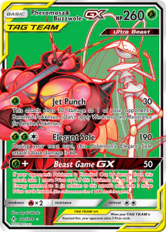 Pheromosa & Buzzwole-GX Rare Ultra card from Unbroken Bonds