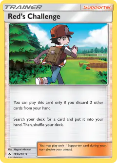 Red's Challenge Rare Holo card from Unbroken Bonds