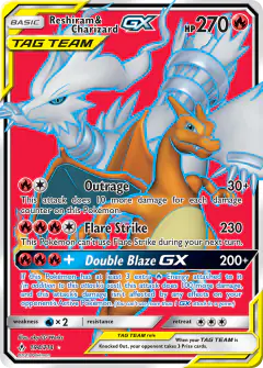 Reshiram & Charizard-GX Rare Ultra card from Unbroken Bonds