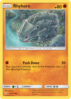 Rhyhorn Common card from Unbroken Bonds