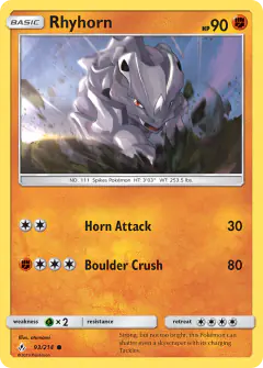 Rhyhorn Common card from Unbroken Bonds
