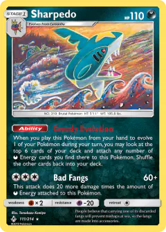 Sharpedo Rare card from Unbroken Bonds