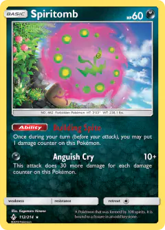 Spiritomb Rare Holo card from Unbroken Bonds