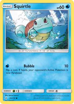 Squirtle Common card from Unbroken Bonds