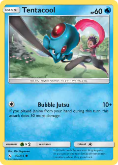 Tentacool Common card from Unbroken Bonds