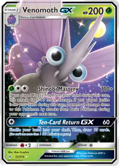 Venomoth-GX Rare Holo GX card from Unbroken Bonds