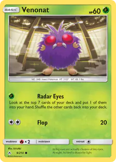 Venonat Common card from Unbroken Bonds