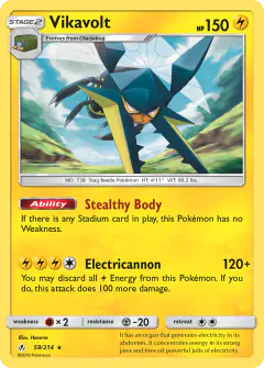 Vikavolt Rare Holo card from Unbroken Bonds