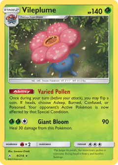 Vileplume Rare Holo card from Unbroken Bonds
