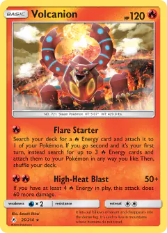 Volcanion Rare Holo card from Unbroken Bonds