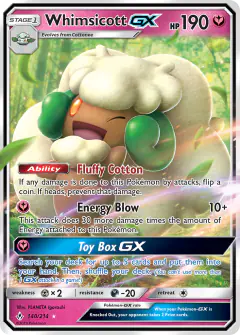 Whimsicott-GX Rare Holo GX card from Unbroken Bonds