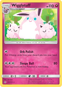Wigglytuff Rare card from Unbroken Bonds