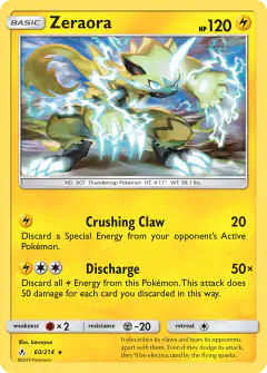 Zeraora Rare card from Unbroken Bonds