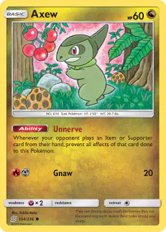 Axew Common card from Unified Minds