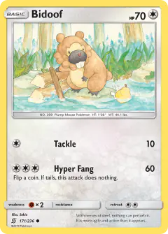 Bidoof Common card from Unified Minds