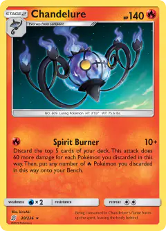 Chandelure Rare Holo card from Unified Minds
