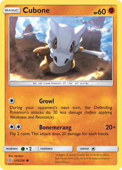 Cubone Common card from Unified Minds