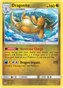 Dragonite Rare card from Unified Minds