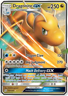 Dragonite-GX Rare Holo GX card from Unified Minds